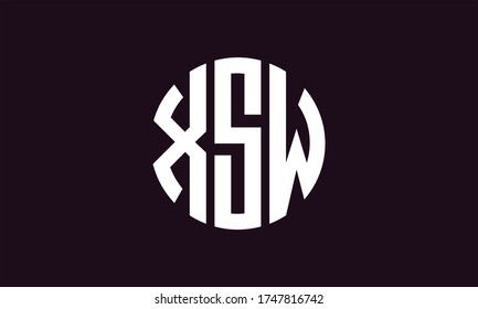 XSW Circle Emblem Abstract Monogram Letter Mark Vector Logo Template