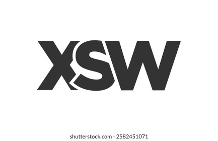 XSW logo design template with strong and modern bold text. Initial based vector logotype featuring simple and minimal typography. Trendy company identity ideal for businesses brand presence.