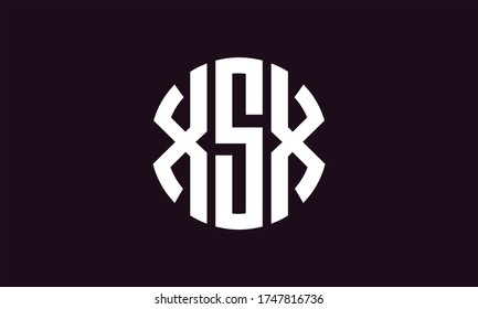 XSX Circle Emblem Abstract Monogram Letter Mark Vector Logo Template