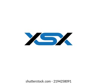 Concepto de diseño de logotipo único de carta XSX. Ilustración De Vector Creativo XSX En Fondo Blanco.