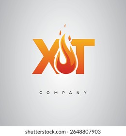 Diseño de logotipo de carta de fuego creativo XT