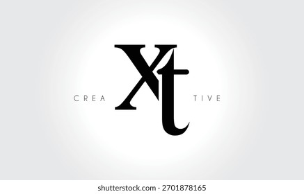 XT  Elegant Serif Monogram Logo – Luxury Lowercase Typographic Lettermark for Modern Branding