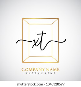 XT Initial Handwriting logo template vector