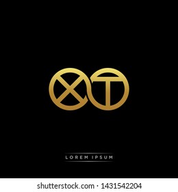 XT initial letter linked circle capital monogram logo modern template