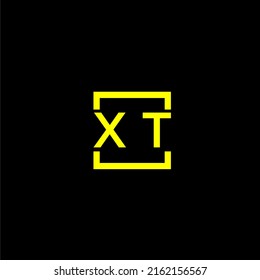 XT initial monogram logo with square style design