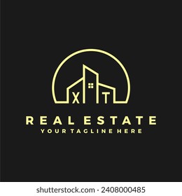 XT initials homes modern building company logo vector.eps