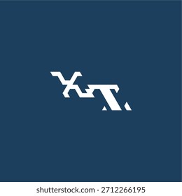 Logotipo moderno del monograma del estilo del techno minimalista del diseño inicial del concepto del esport de la letra de XT