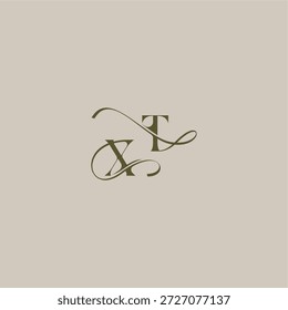 Letra XT inicial en lujoso concepto de marca de logotipo logotipo de monograma de boda de diseño elegante femenino