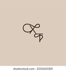 XT letter luxurious organic style and elegant concept dynamic line initial wedding typography monogram