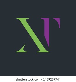 XT logo design. Monogram logo letters X and T.