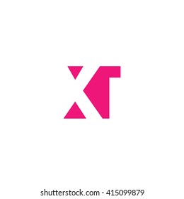 XT Logo. Vector Graphic Branding Letter Element. White Background