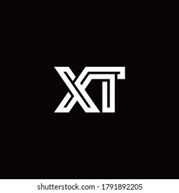 XT monogram logo with abstract line design template