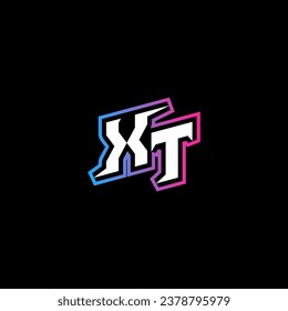 XT monogram logo design with abstract shape concept in vector