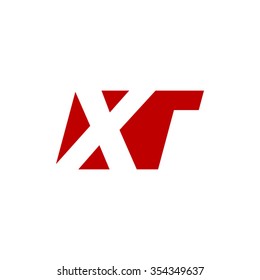 XT negative space letter logo red