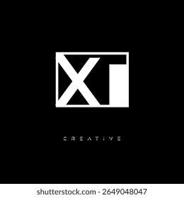 XT Negative Space Monogram – Minimalist Black and White Letter mark Logo for Creative Branding, Fashion Identity and Modern Design Concepts
