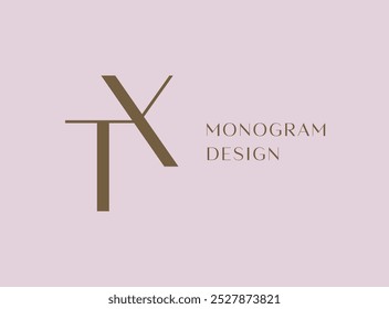 XT or TX letter logo icon design. Classic style luxury initials monogram.