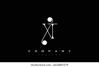 XT Typography Logo Design. Stylish monogram design depiction featuring the letters X and T combined in an artistic signature style, delivering a unique and creative visual representation.