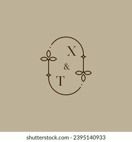 XT wedding initial logo in high quality professional design that will print well across any print media