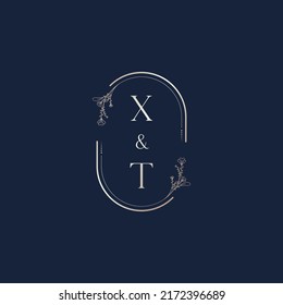 XT wedding initial logo letters in high quality professional design that will print well across any print media