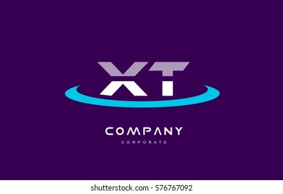 xt x t cyan magenta blue letter combination alphabet vector company logo icon sign design template 