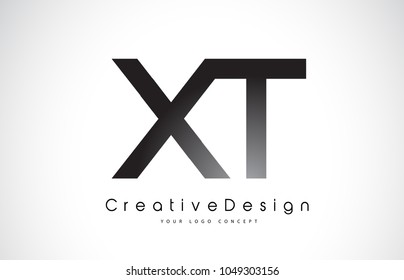 XT X T Letter Logo Design in Black Colors. Creative Modern Letters Vector Icon Logo Illustration.