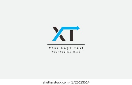 XT X T Letter Logo Design in Black Colors. Creative Modern Letters Vector Icon Logo Illustration. Initial Letter XT Linked Arrow Modern Monogram Shape Logotype