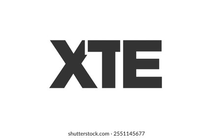 XTE logo design template with strong and modern bold text. Initial based vector logotype featuring simple and minimal typography. Trendy company identity ideal for businesses brand presence.