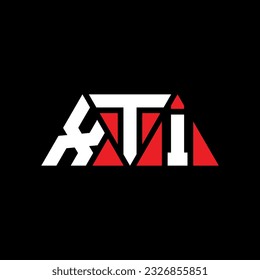 XTI triangle letter logo design with triangle shape. XTI triangle logo design monogram. XTI triangle vector logo template with red color. XTI triangular logo Simple, Elegant, and Luxurious design.