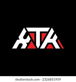 XTK triangle letter logo design with triangle shape. XTK triangle logo design monogram. XTK triangle vector logo template with red color. XTK triangular logo Simple, Elegant, and Luxurious design.