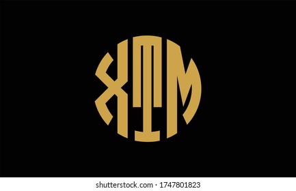 Plantilla de logotipo de marca vectorial de la letra monográfica XTM Circle Emblem Resumen