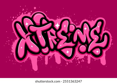 xtreme graffiti lettering typography art illustration