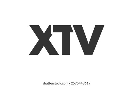 XTV logo design template with strong and modern bold text. Initial based vector logotype featuring simple and minimal typography. Trendy company identity ideal for businesses brand presence.