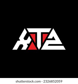 XTZ triangle letter logo design with triangle shape. XTZ triangle logo design monogram. XTZ triangle vector logo template with red color. XTZ triangular logo Simple, Elegant, and Luxurious design.