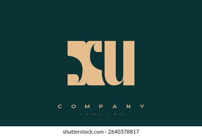 XU Abstract Geometric Logo Design. Modern and elegant logo design with simplistic typography elements, showcasing branding excellence.