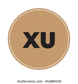 xu brown letters ,abstract background logo, design identity in circle, alphabet letter