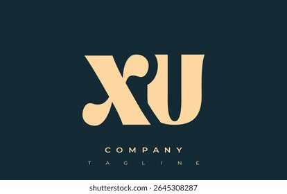 XU Creative Abstract Typography Logo Design. Elegant logo combining bold typography and creative shapes, ideal for branding and identity solutions.