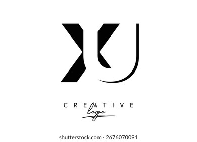XU Creative Minimalist Negative Space Latter Logo with Modern Monogram for Branding and Business Lettermark Logo with Initial Letters Logo Design for Branding.