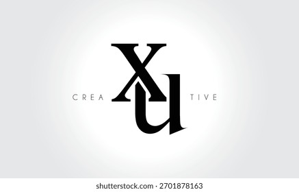 XU  Elegant Serif Monogram Logo – Luxury Lowercase Typographic Lettermark for Modern Branding