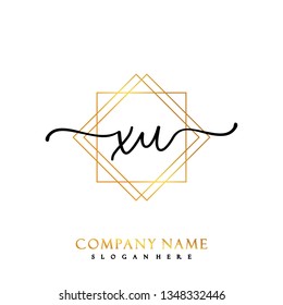 XU Initial Handwriting logo template vector
