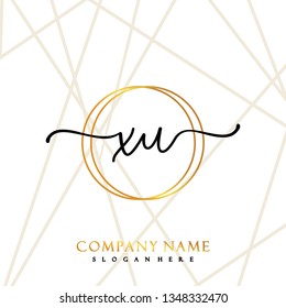 XU Initial Handwriting logo template vector