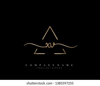 XU initial handwriting logo template vector
