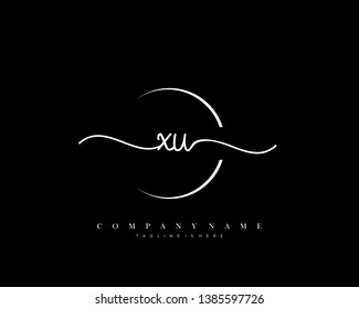 XU initial handwriting logo template vector