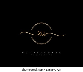 XU initial handwriting logo template vector