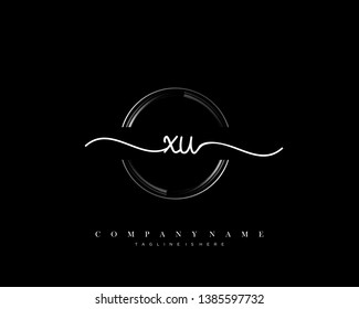 XU initial handwriting logo template vector