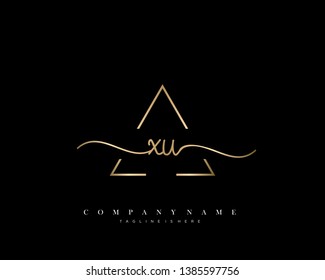 XU initial handwriting logo template vector