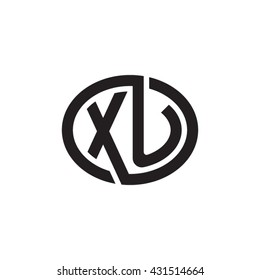 XU initial letters looping linked ellipse monogram logo