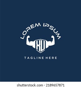 XU initial monogram for fitnes or gym logo with creative style design