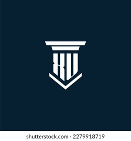 Justificación del logotipo del monograma inicial XU con diseño de hitos