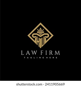 XU initial monogram logo for lawfirm with pillar in creative square design
