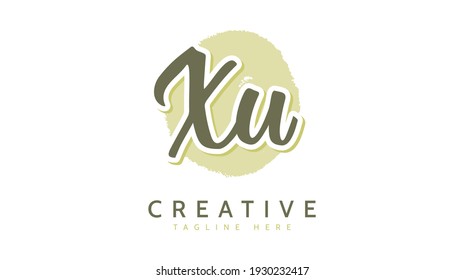 XU-Initialen, Logo für Handschriften, Vektorgrafik